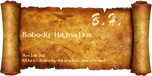 Babody Hajnalka névjegykártya